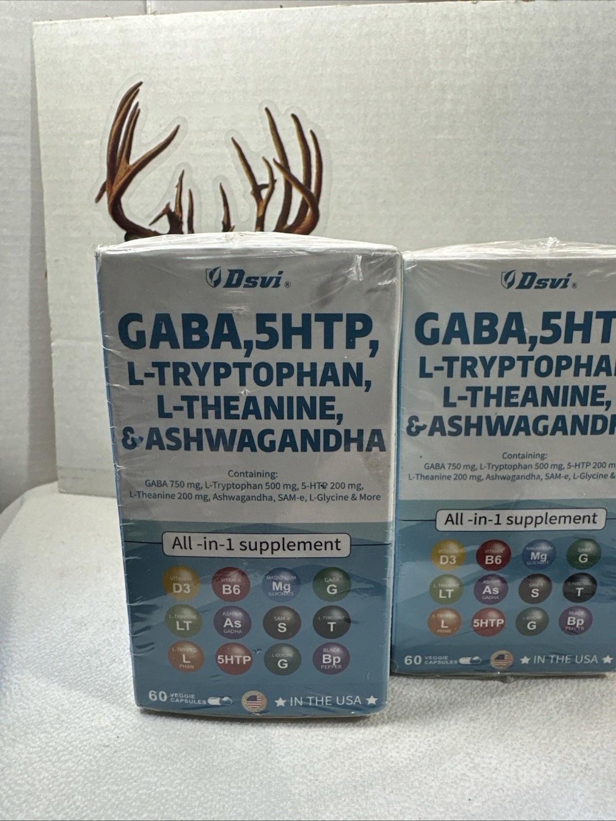 Gaba 5HTP L-tryptophan L-theanine Ashw All In 1 Supplement Dsvi 60ct Vitamins
