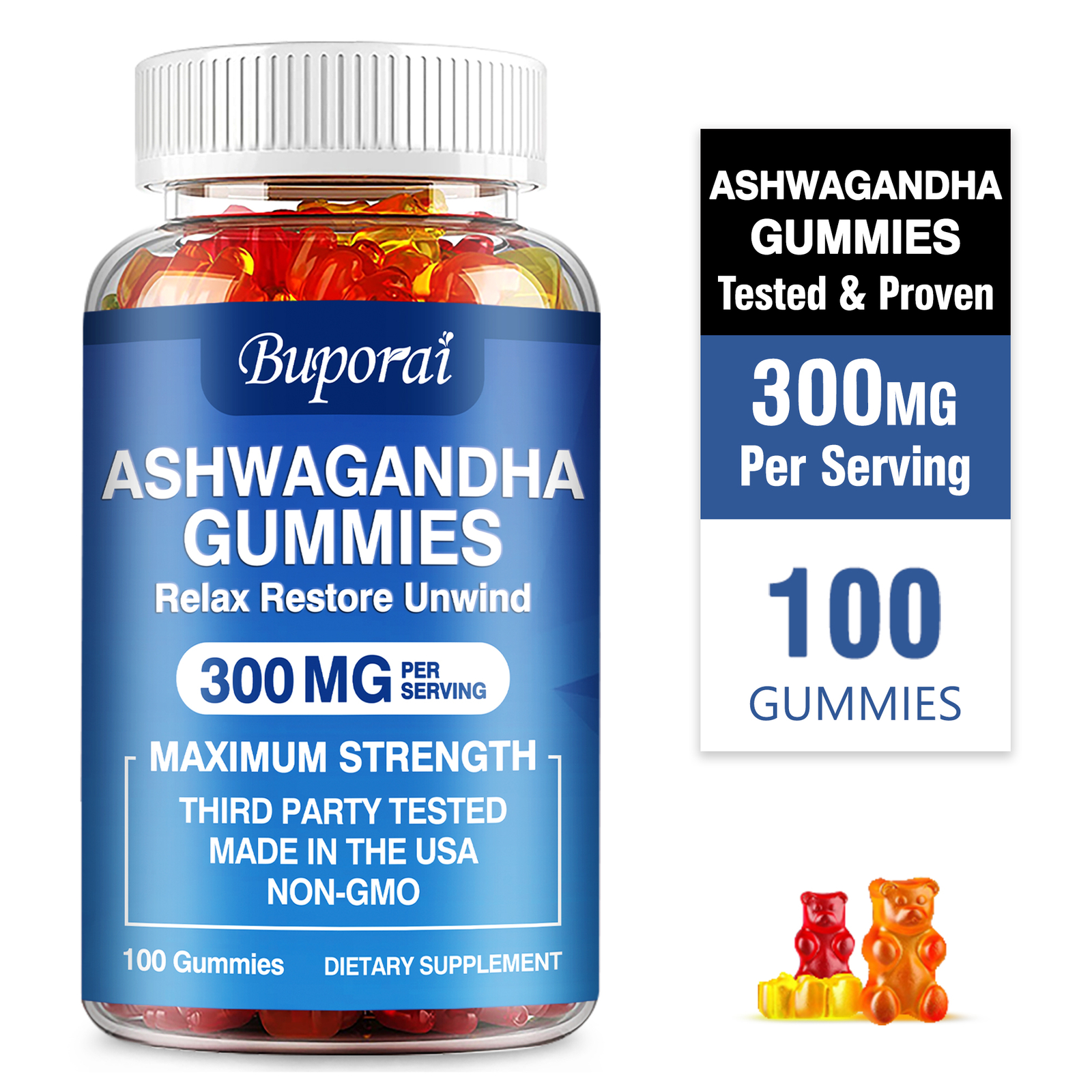 Ashwagandha Gummies – Stress Anxiety Relief, Enhance Energy, Endurance, Immunity