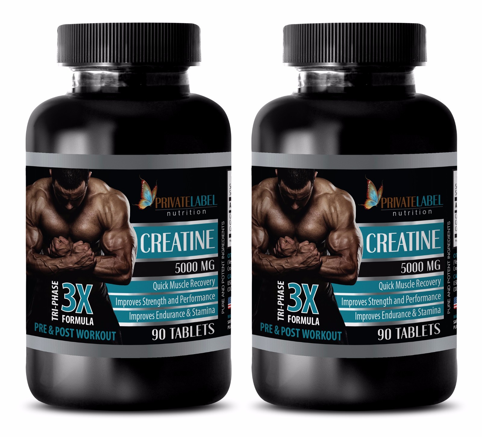 Creatine hcl Monohydrate Powder 3X 5000mg Serious Mass Gainer 2 Bottle 180 Pills