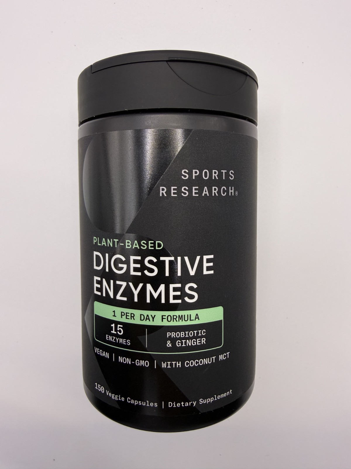 SPORTS RESEARCH Digestive Enzymes + Probiotic & Ginger –  (150 veggie capsules)