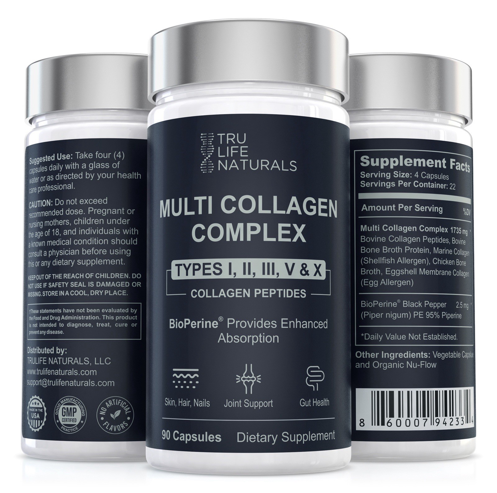 Multi Collagen Complex 5 Types (Types I, II, III, V & X) | Skin,nails, Hair