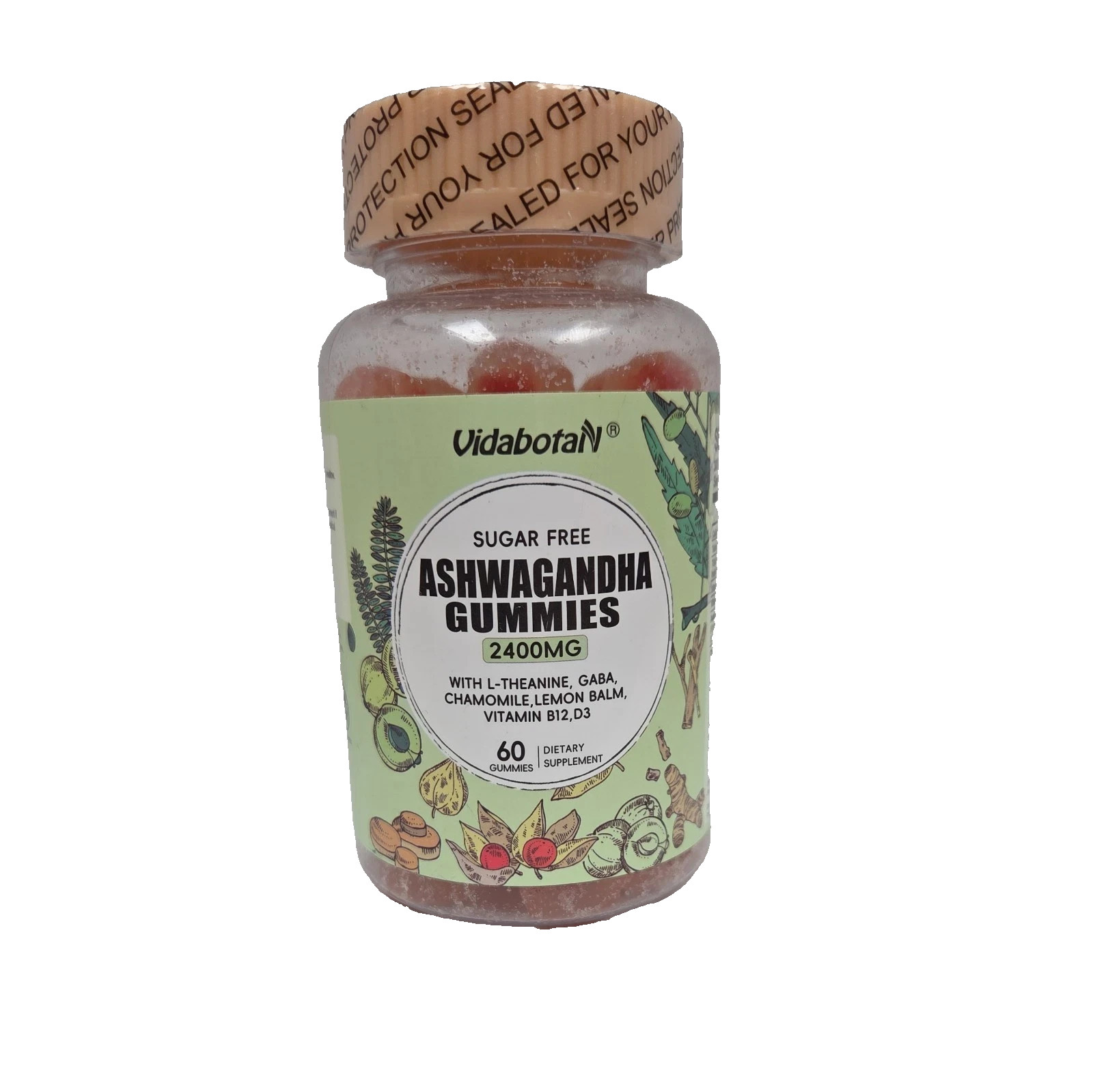 Vitabotan Ashwagandha Gummies 2400 mg L-Theanine VitB12 & D3 60 Gummies