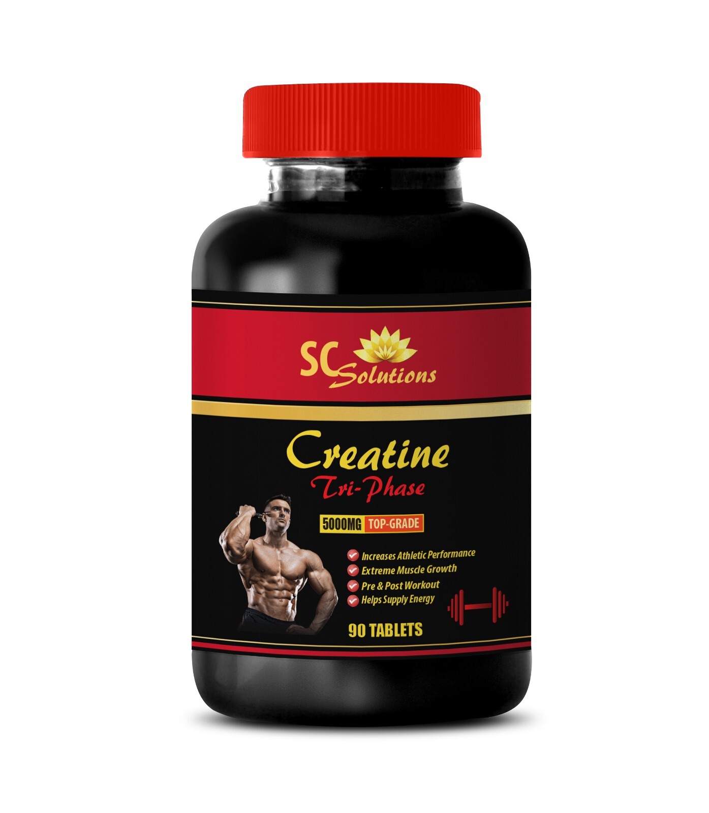 Creatine Pyruvate – CREATINE TRI-PHASE – pre workout pills 1 Bottle 90 Tablets