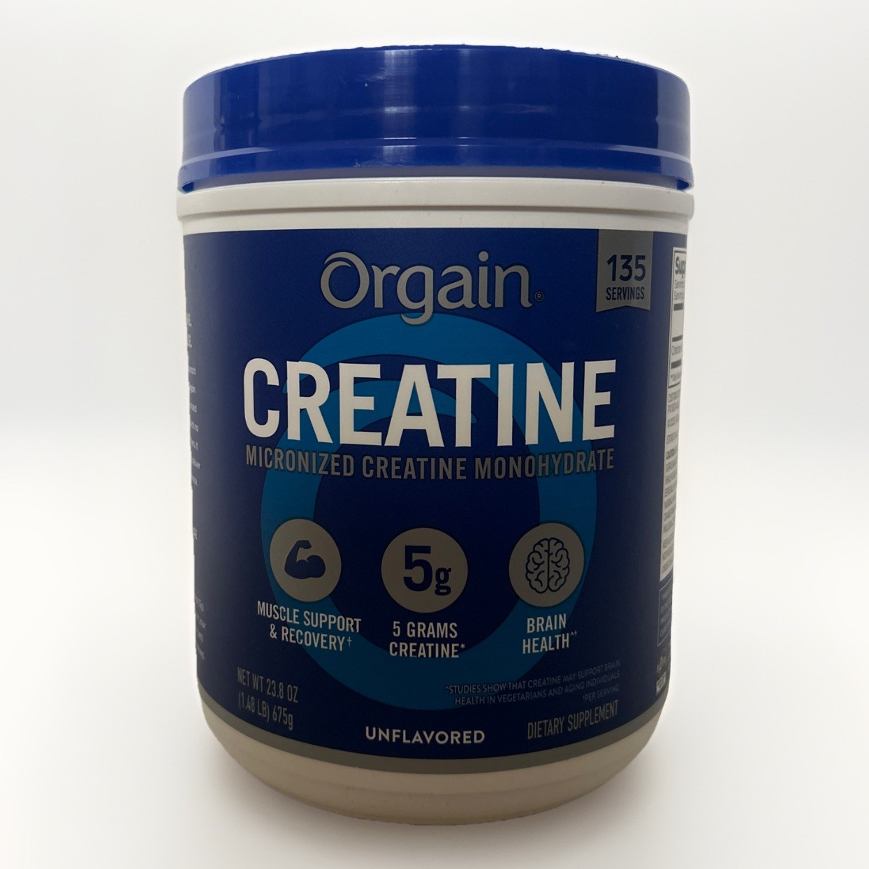 Orgain Micronized Creatine Monohydrate, Unflavored, 1.48 Pounds  – 135 Servings