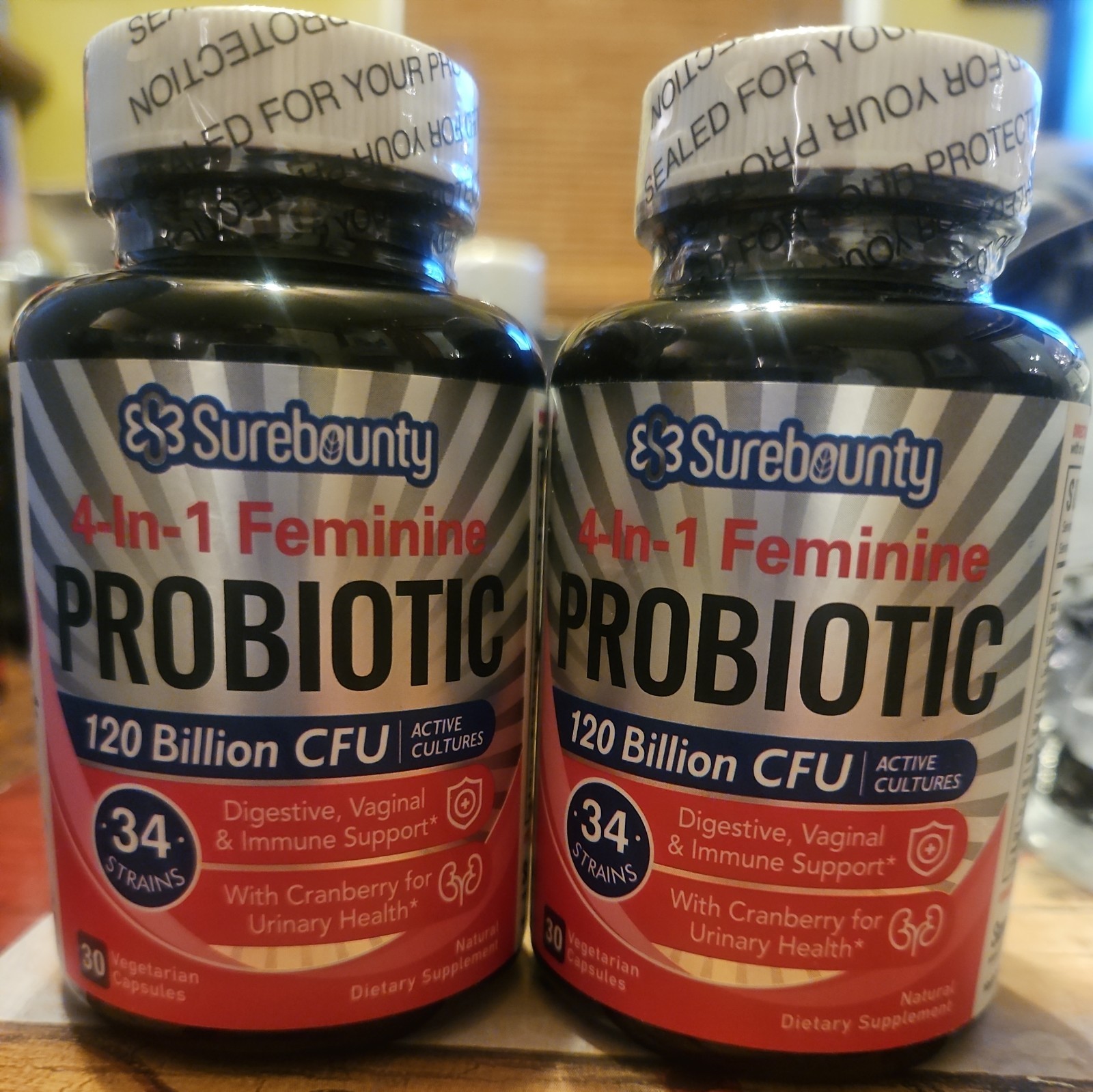 2 bottlee Surebounty Probiotics for Women 120 Billion CFU 34 strains  Prebiotic