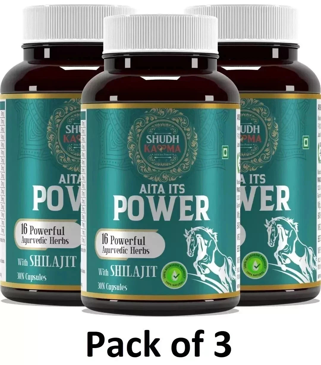 3 x 100% Pure Shilajit Power 16 Herbs Extremely potent, High Performance