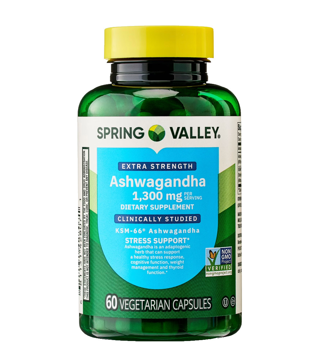 Spring Valley Ashwagandha 1300mg KSM-66 Extra Strength 60 Veg Caps