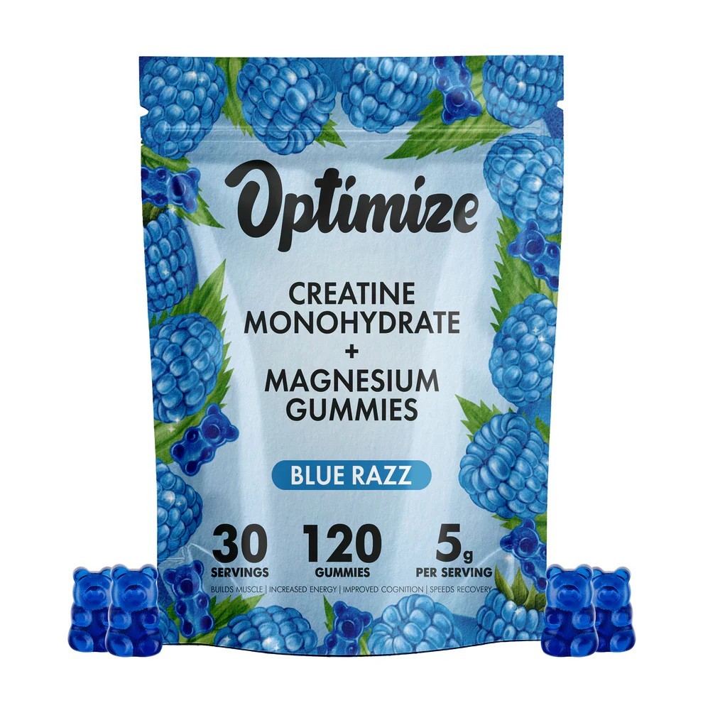 Blue Razz Creatine Monohydrate Gummies 120 Gummies w/ Magnesium Swoly Ecowise