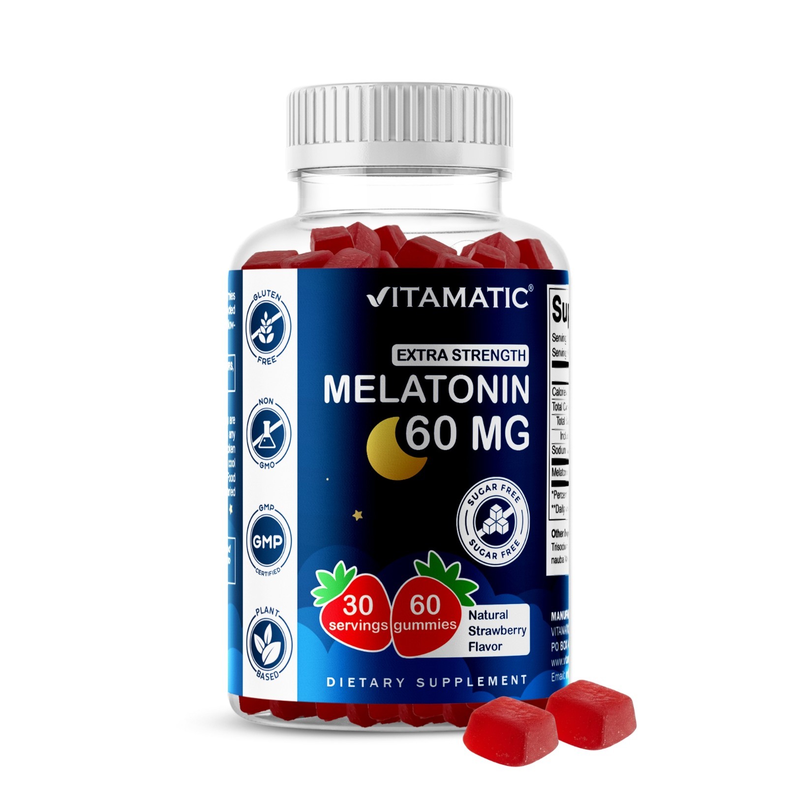 Vitamatic Sugar Free Melatonin 60mg – 60 Vegetarian Gummies