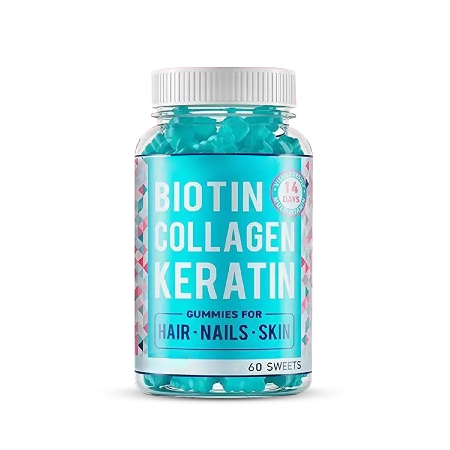 Biotin Collagen & Keratin Supplement for Hair Nails & Skin Support – 60 Gummies