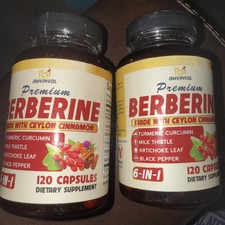🔵(2)120 Count Berberine, Cinnamon, Turmeric, & Milk Thistle And Black Pepper