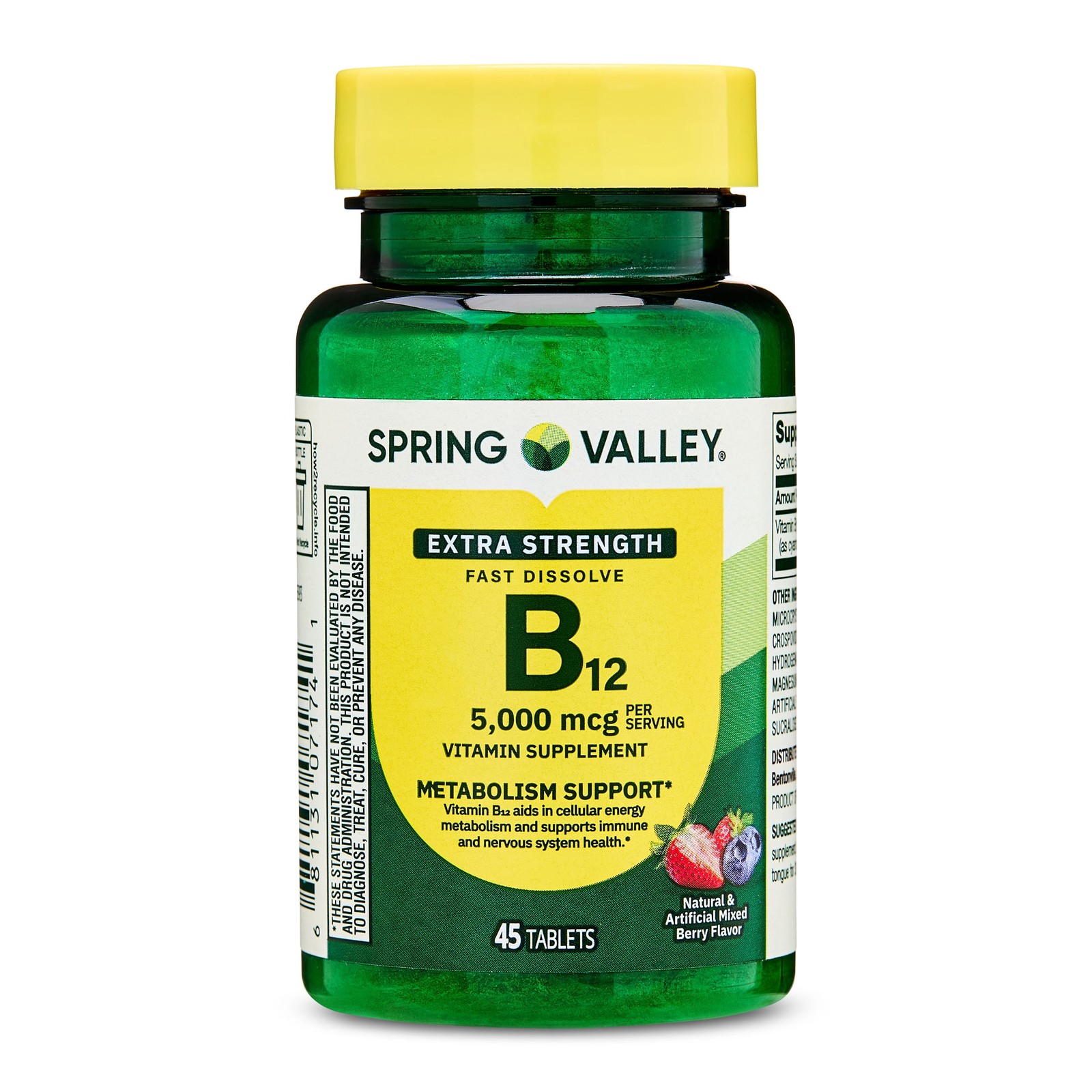 Fast-Dissolve Extra Strength Vitamin B12 Dietary Supplement Tablets Metabolism