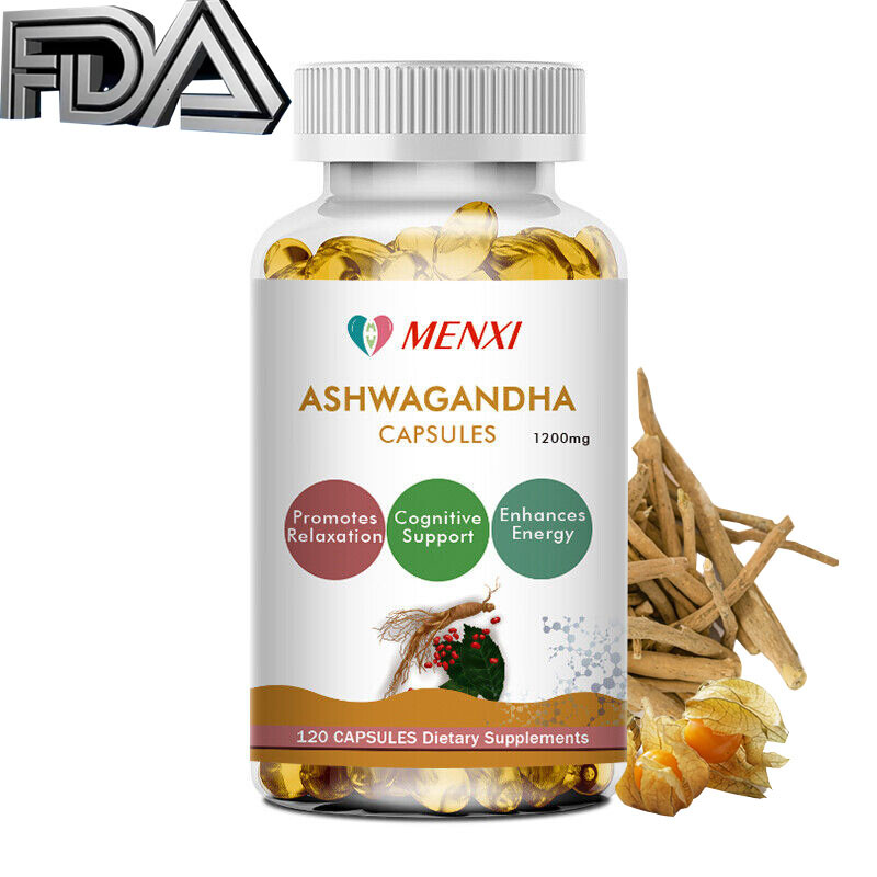 120 Caps Ashwagandha Capsules Immunity System Health Antioxidant Relieves Stress