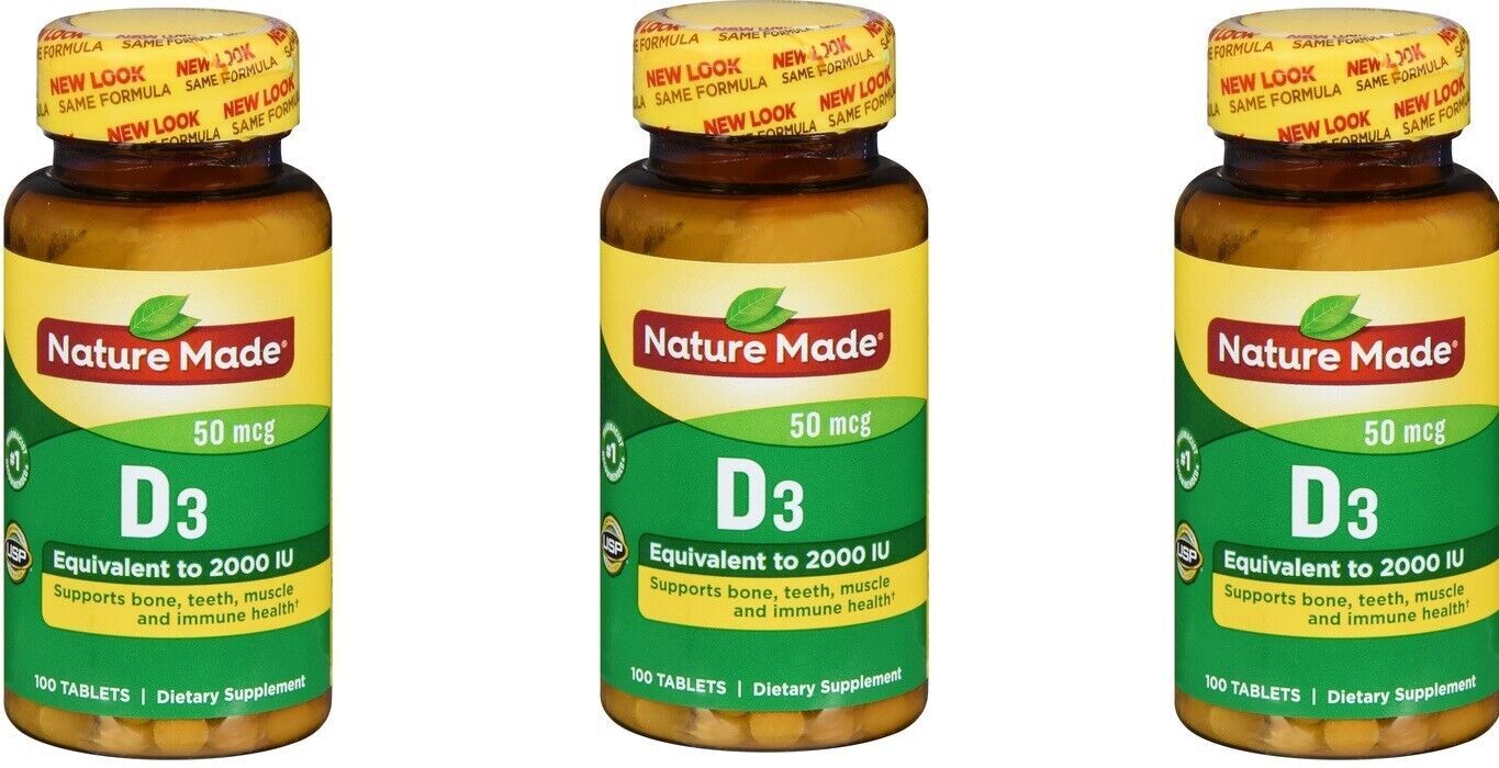 Nature Made – Vitamin D3 2000 IU – 100 Tablets (3 Pack)