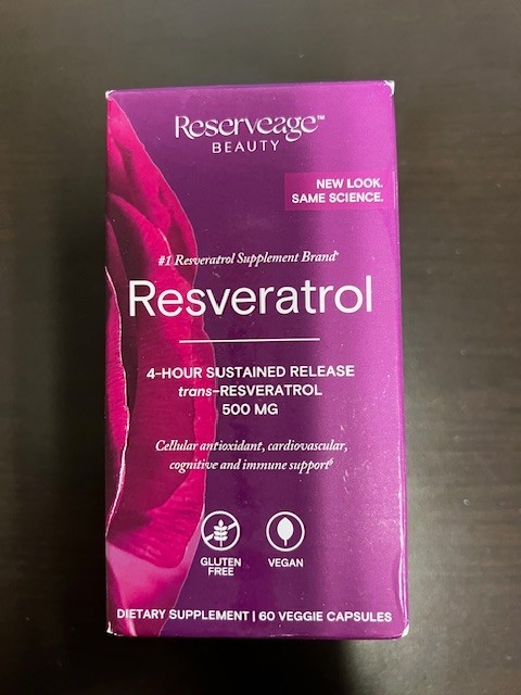 Resveratrol 500mg Anti-Aging Capsules exp 10/2027