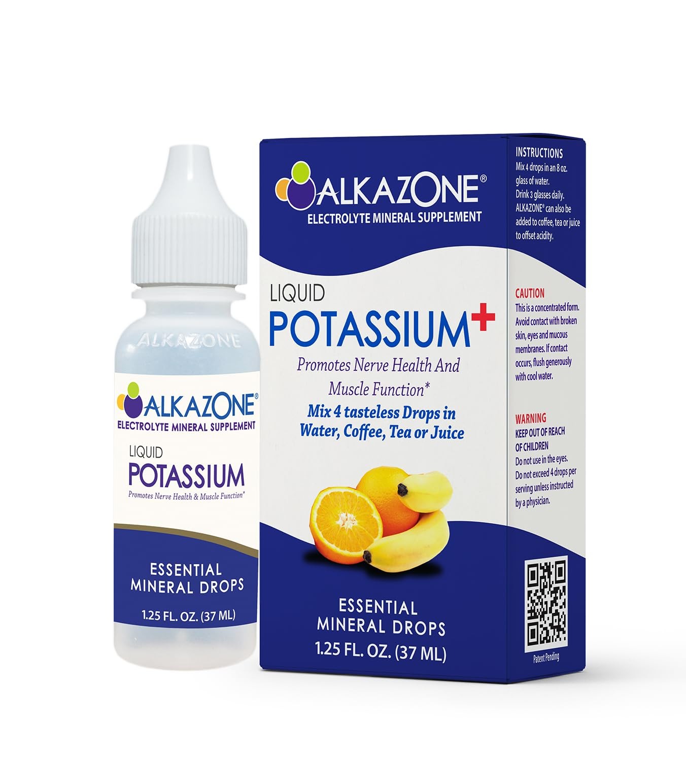ALKAZONE Liquid Potassium+ Supplement | Fast Absorption | 90 Servings