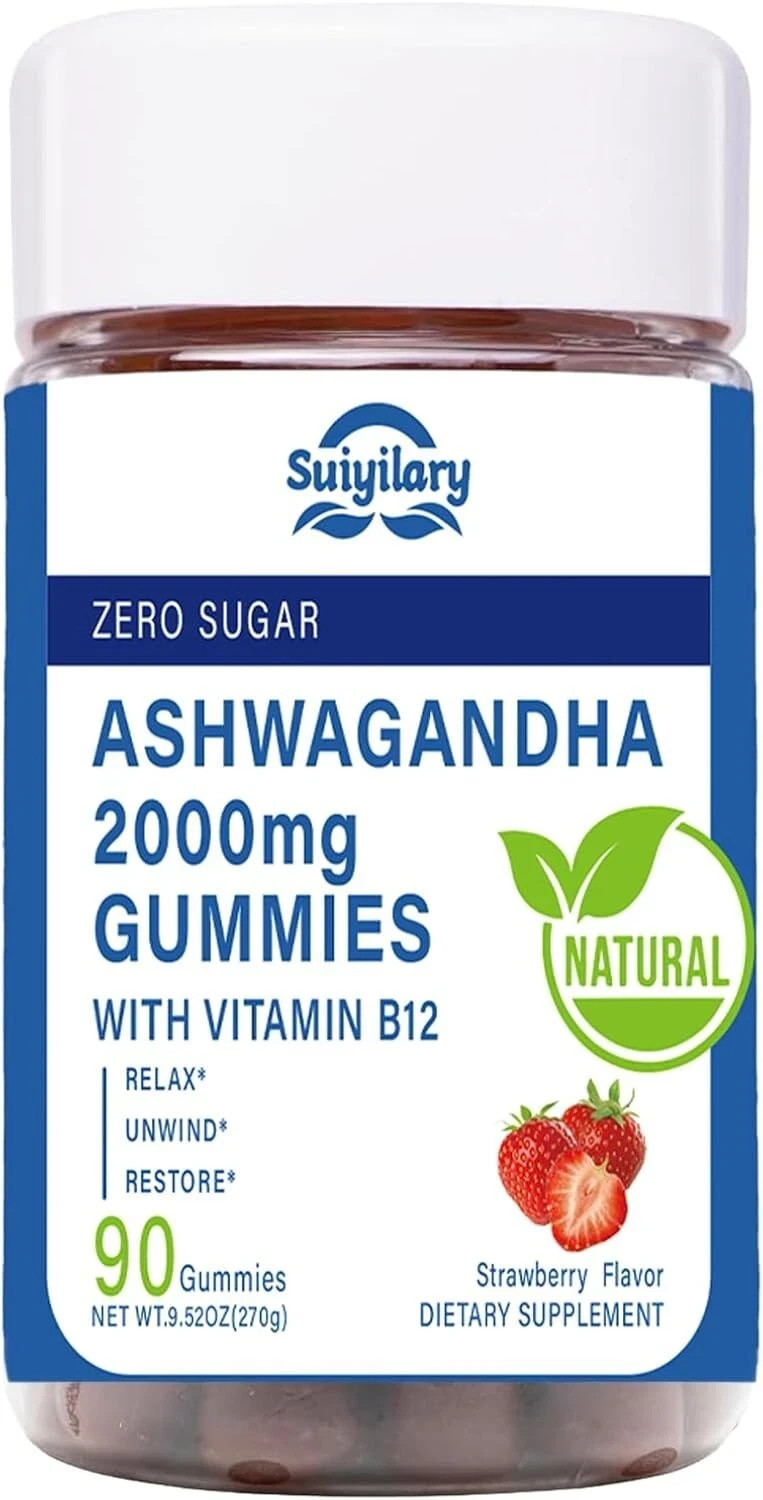 Suiyilary Ashwagandha Gummies 2000mg, Ashwagandha High Strength Root Extract