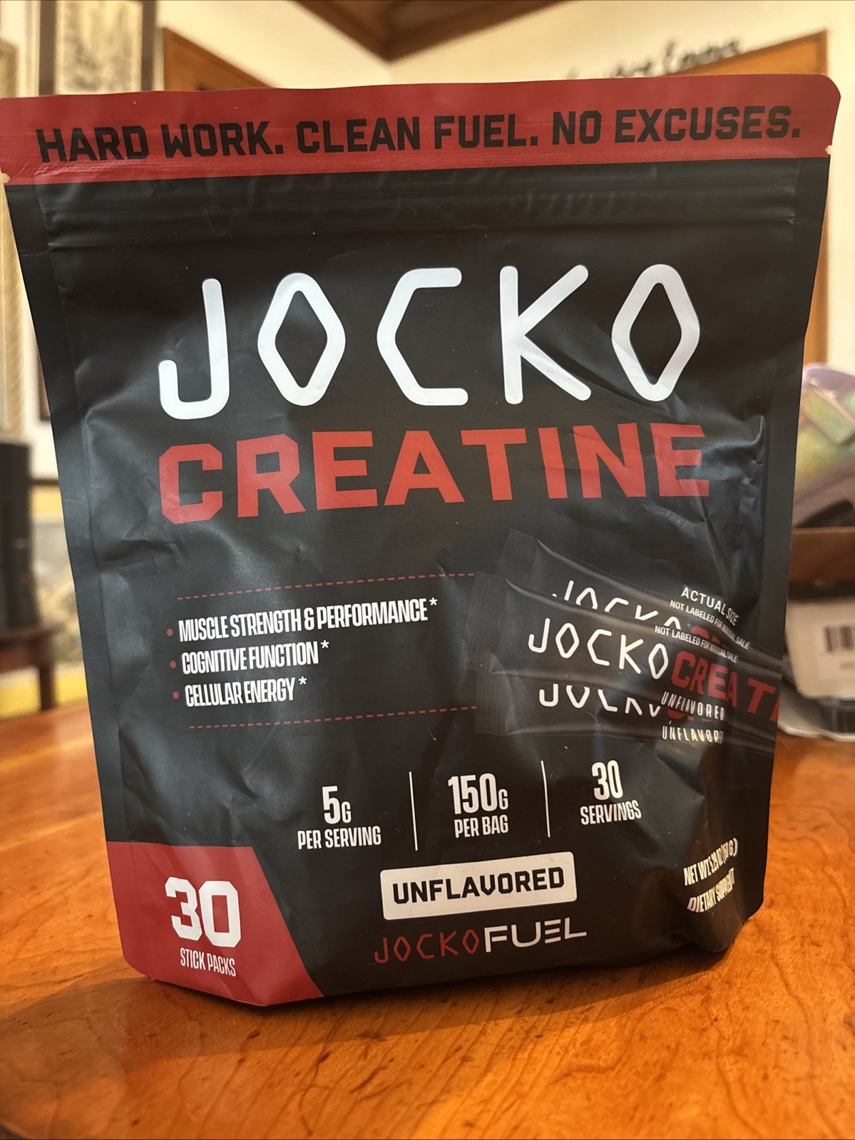 Jocko Creatine Unflavored 30 Stick Packs