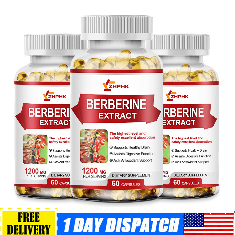 3 Packs Berberine 1200mg High Absorption For Blood Sugar Immune 3 Months Supply