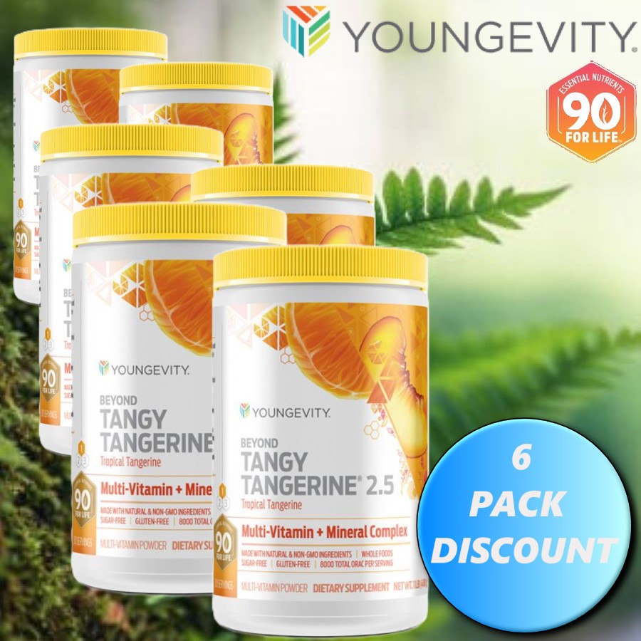 Youngevity Dr. Wallach Beyond Tangy Tangerine BTT 2.5 Canister 6pk