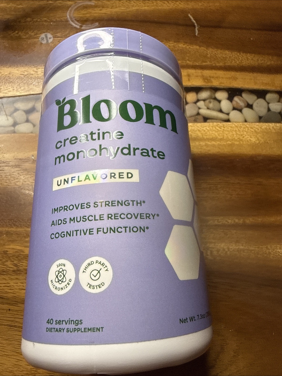 Bloom Nutrition Creatine Monohydrate Supplement Powder Unflavored 40 Svgs 02/27