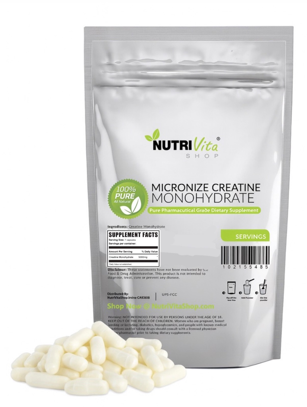 Creatine Monohydrate Capsules 5g (700mg Per Capsule) 210 Capsules (30 Servings)