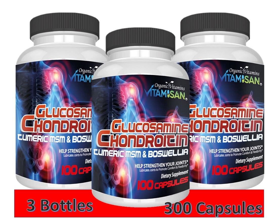Glucosamine Chondroitin with COLLAGEN  Cissus Quadrangularis MSM Turmeric 300
