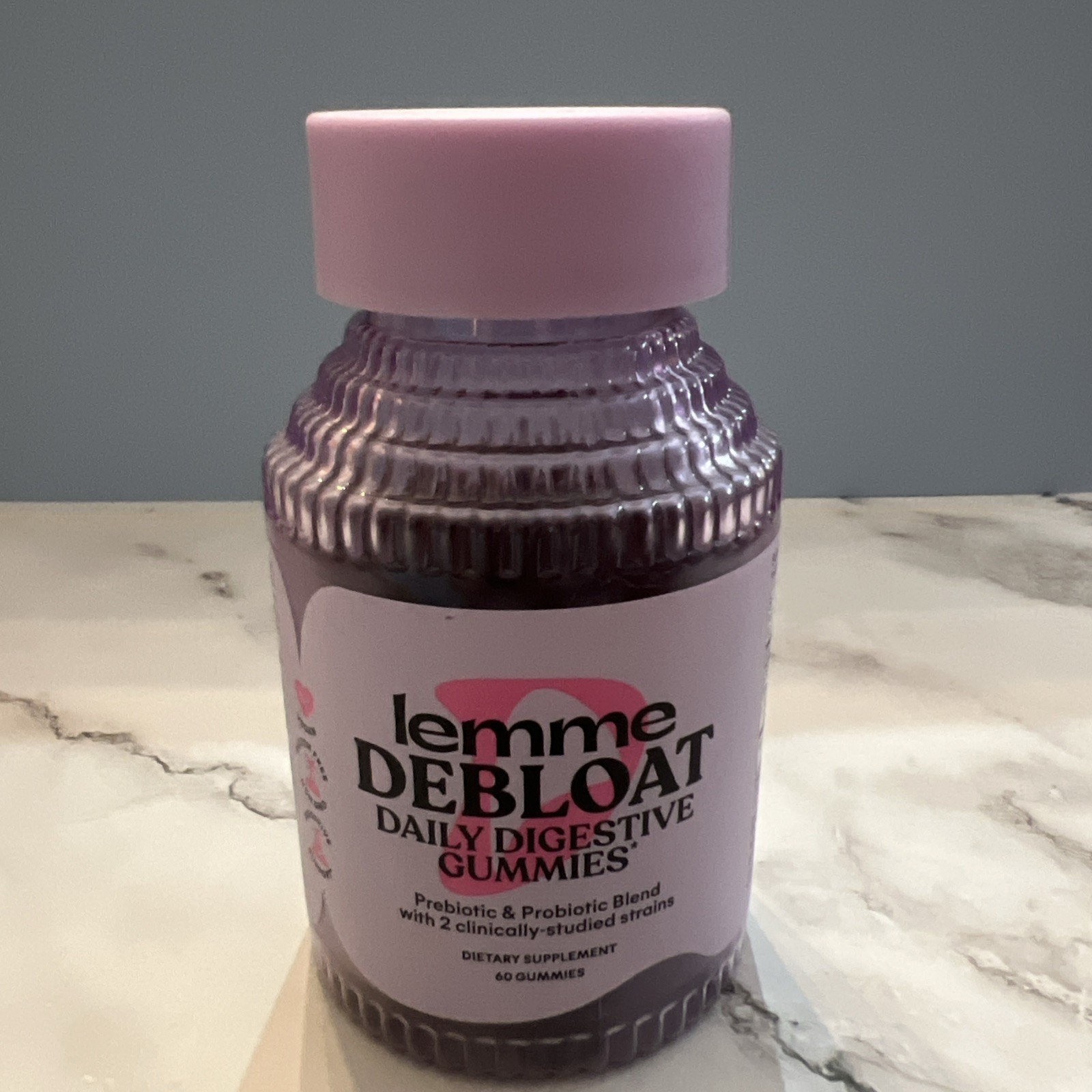 Lemme Debloat Gummies 60ct Probiotics Prebiotic Blackberry Daily Digestive 12/25