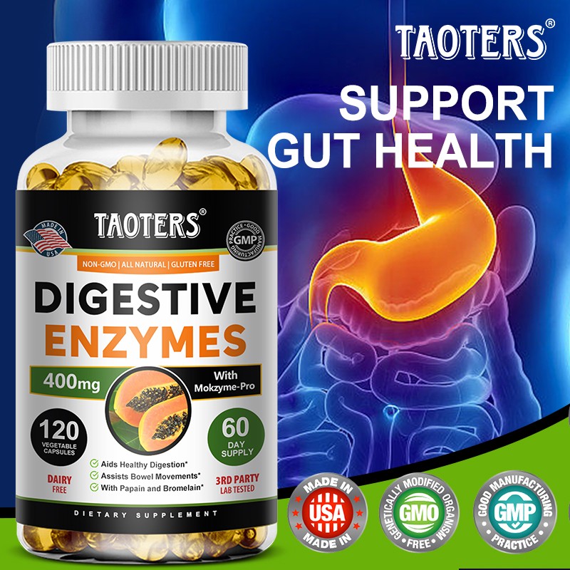 Digestive Enzyme Supplements Gut Health Boost Immune System 120 Capsules Herbal