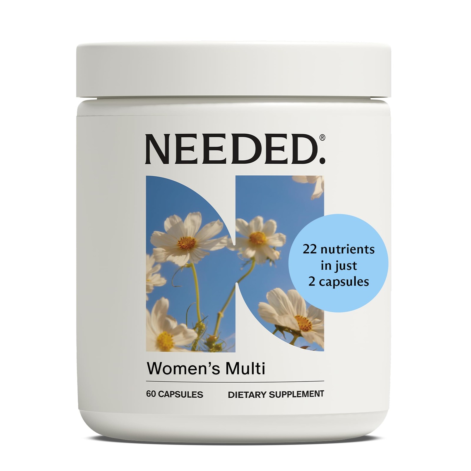 Needed. Multivitamin for Women with 22 Vitamins, 60 Count (Pack of 1)