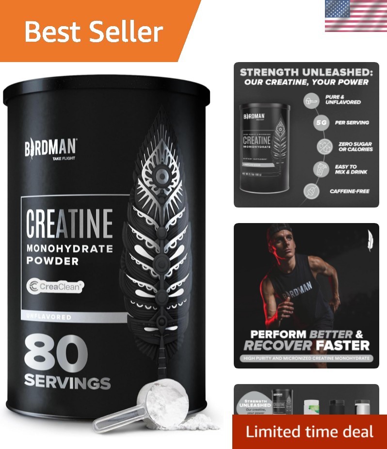 Unflavored Micronized Creatine Monohydrate, 0.8 lb for Enhanced Workout Recovery