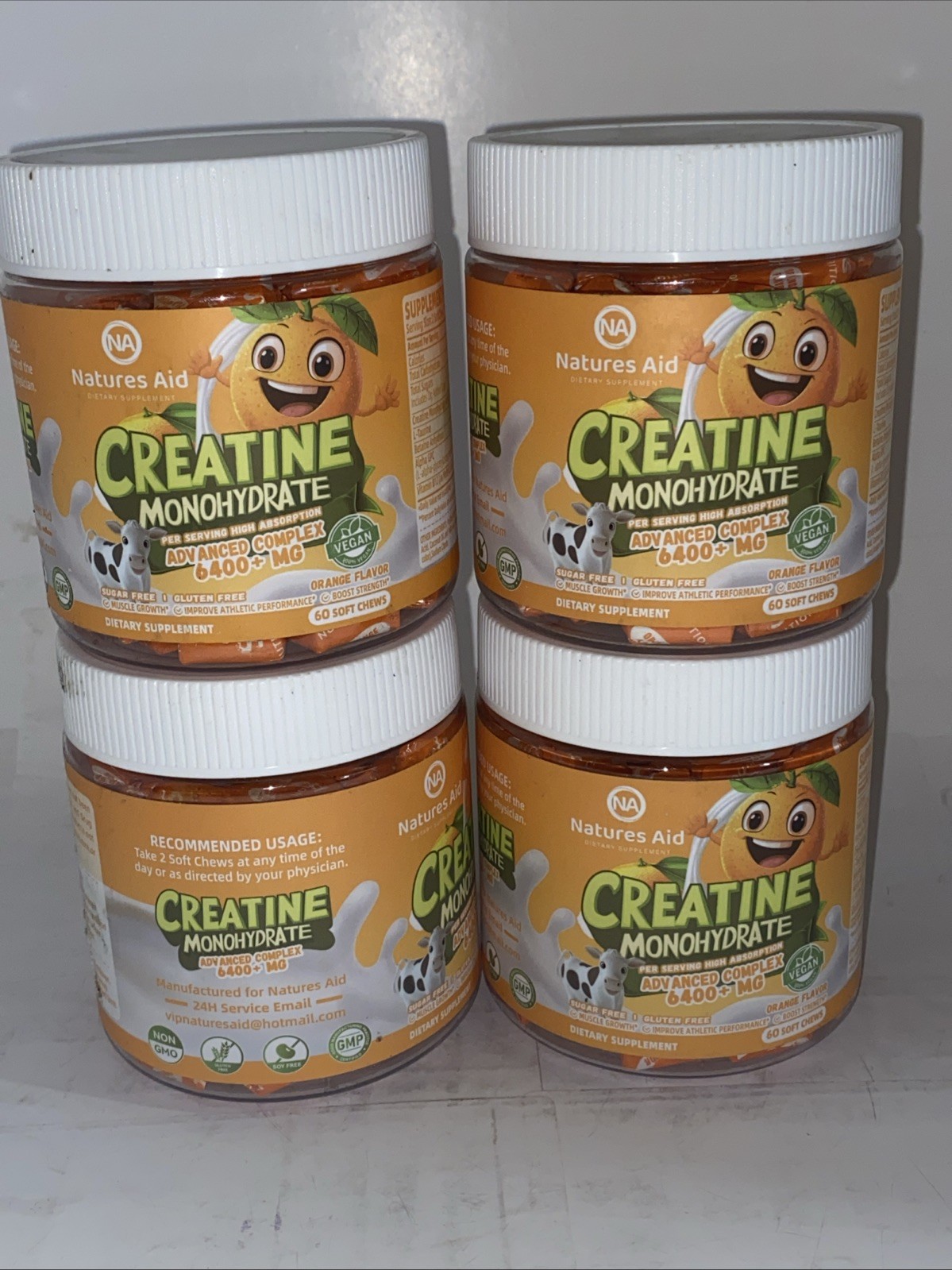 4x Creatine Monohydrate SoftChews orange Flavor 60ct 12/26