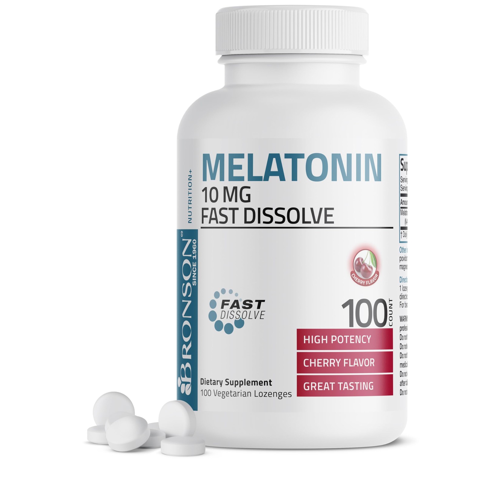 Bronson Melatonin 10Mg Fast Dissolve Cherry Flavored Tablets Vegetaria