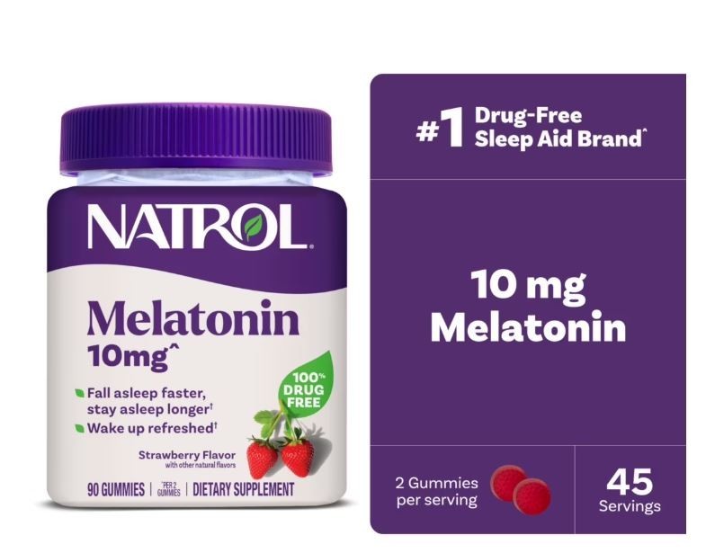 Natrol® Melatonin Gummies, Sleep Support for Adults, Strawberry Flavor, 10mg, 90