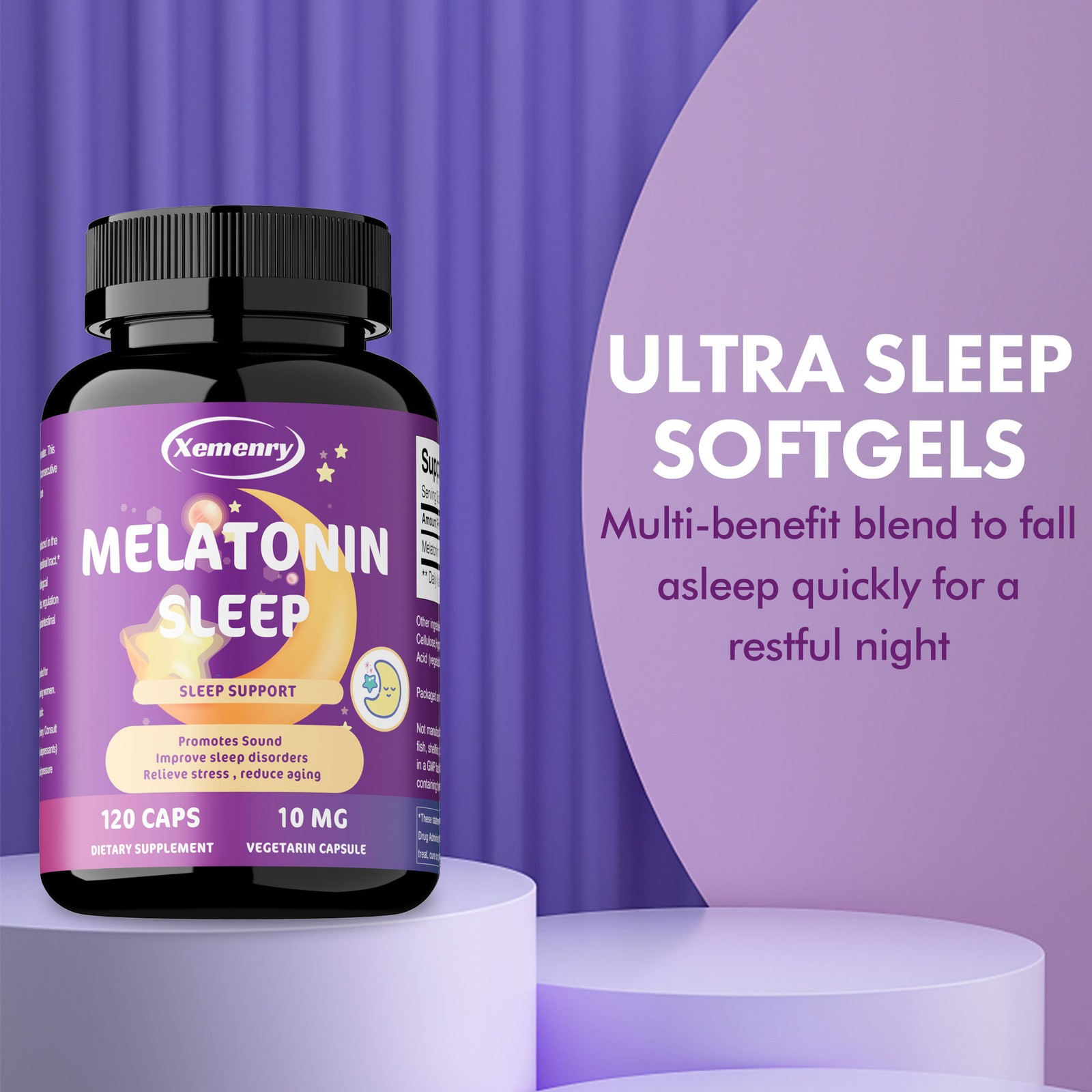 Melatonin Sleep 60mg – Night Sleep Aid, Fall Asleep Faster,Improve Sleep Quality