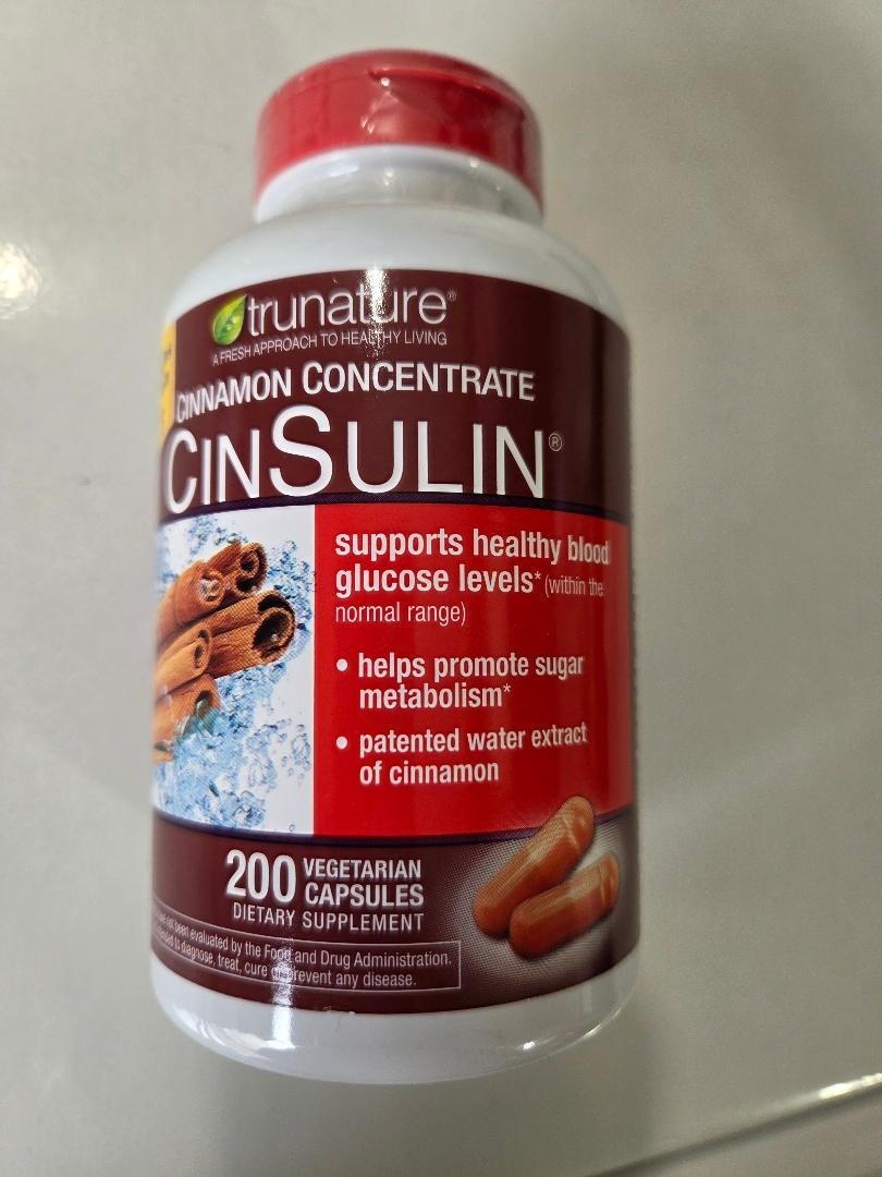 Trunature Cinnamon Concentrate Cinsulin 500mg 200 Vegetarian Capsule  NEW SEALED