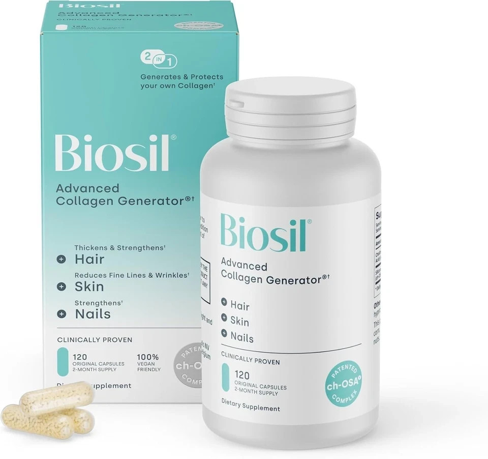 BioSil Collagen Booster Capsules – Hair, Skin & Nails Support (120 Capsules)