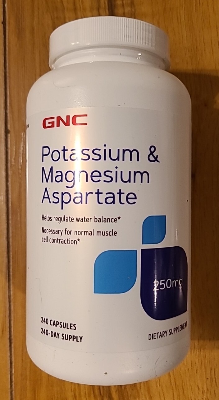 GNC Potassium & Magnesium Aspartate  240 Capsules Exp:  07/2029