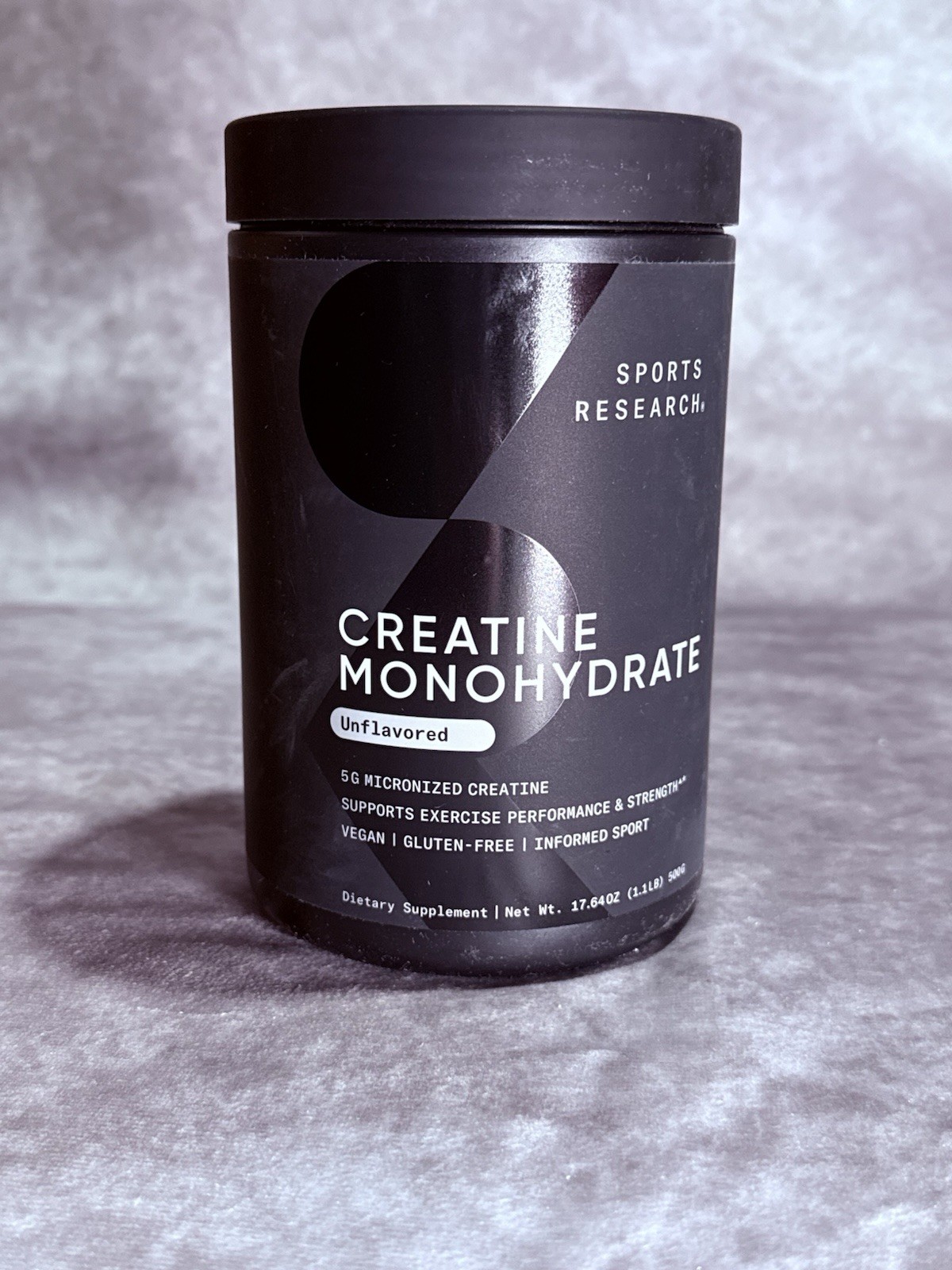 Sports Research Creatine Monohydrate Powder Unflavored Vegan 17.64 oz