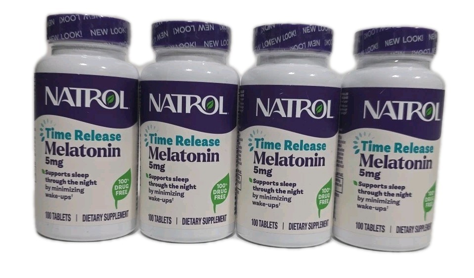 4 Pack! – Natrol Melatonin Time Release~ 5 mg-100 Tabs | EXP 06/2028|