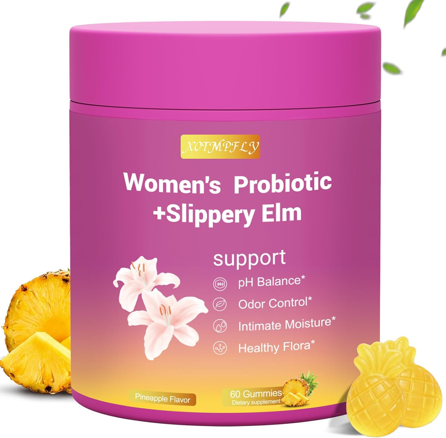 Her Juicy Feminine Probiotics Gummies for Women, with Slippery Elm, Supports Ph