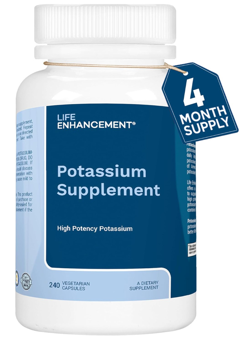 Life Enhancement High Potency 1020 mg Potassium Supplement for Muscle, Brain & B