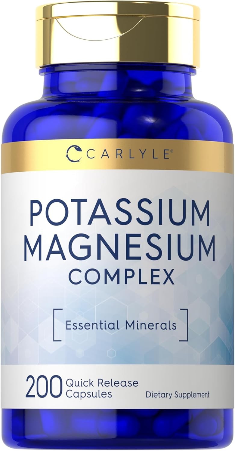 Carlyle Potassium Magnesium Supplement | 200 Capsules | Non-GMO & Gluten Free Co