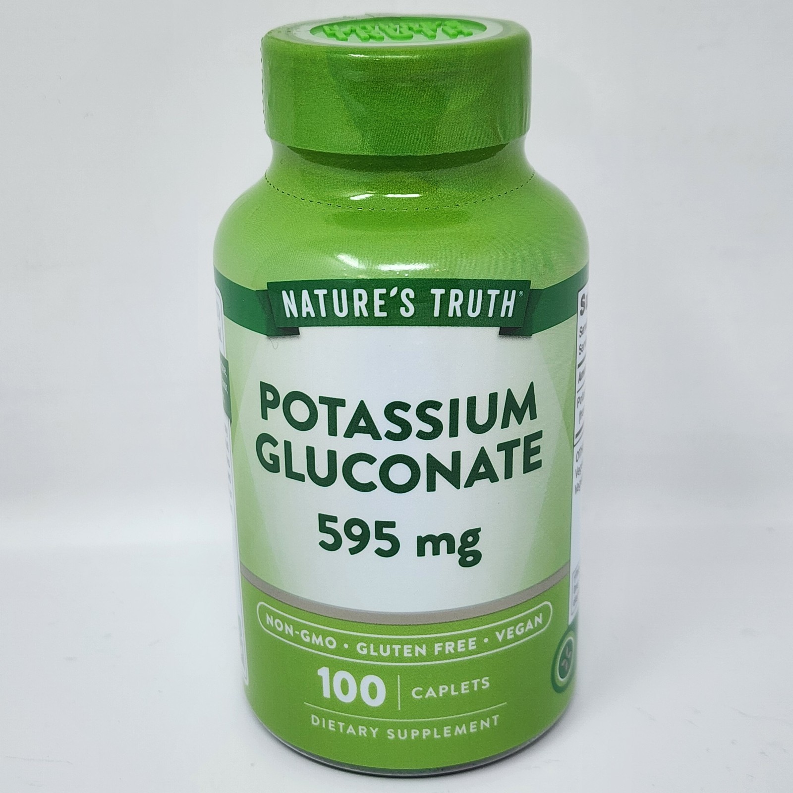 Nature’s Truth Potassium Gluconate 595 mg, 100 Caplets Exp 05/2027