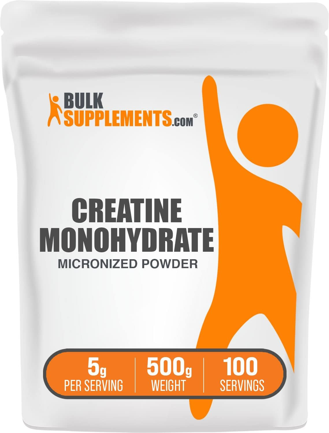 Creatine Monohydrate Powder, Unflavored, 500G (1.1 Lbs), 5G per Serving