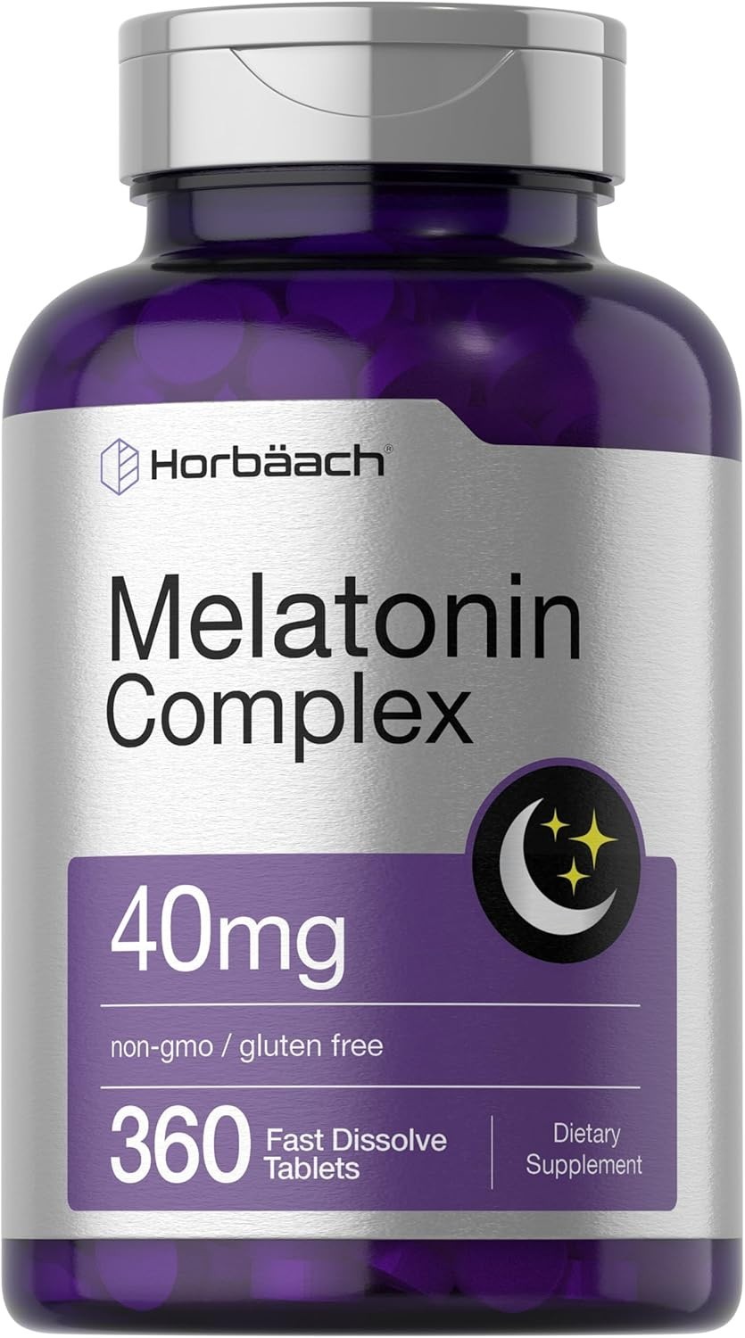Horbäach Melatonin 40mg Complex | 360 Fast Dissolve Tablets | Adult Extra…
