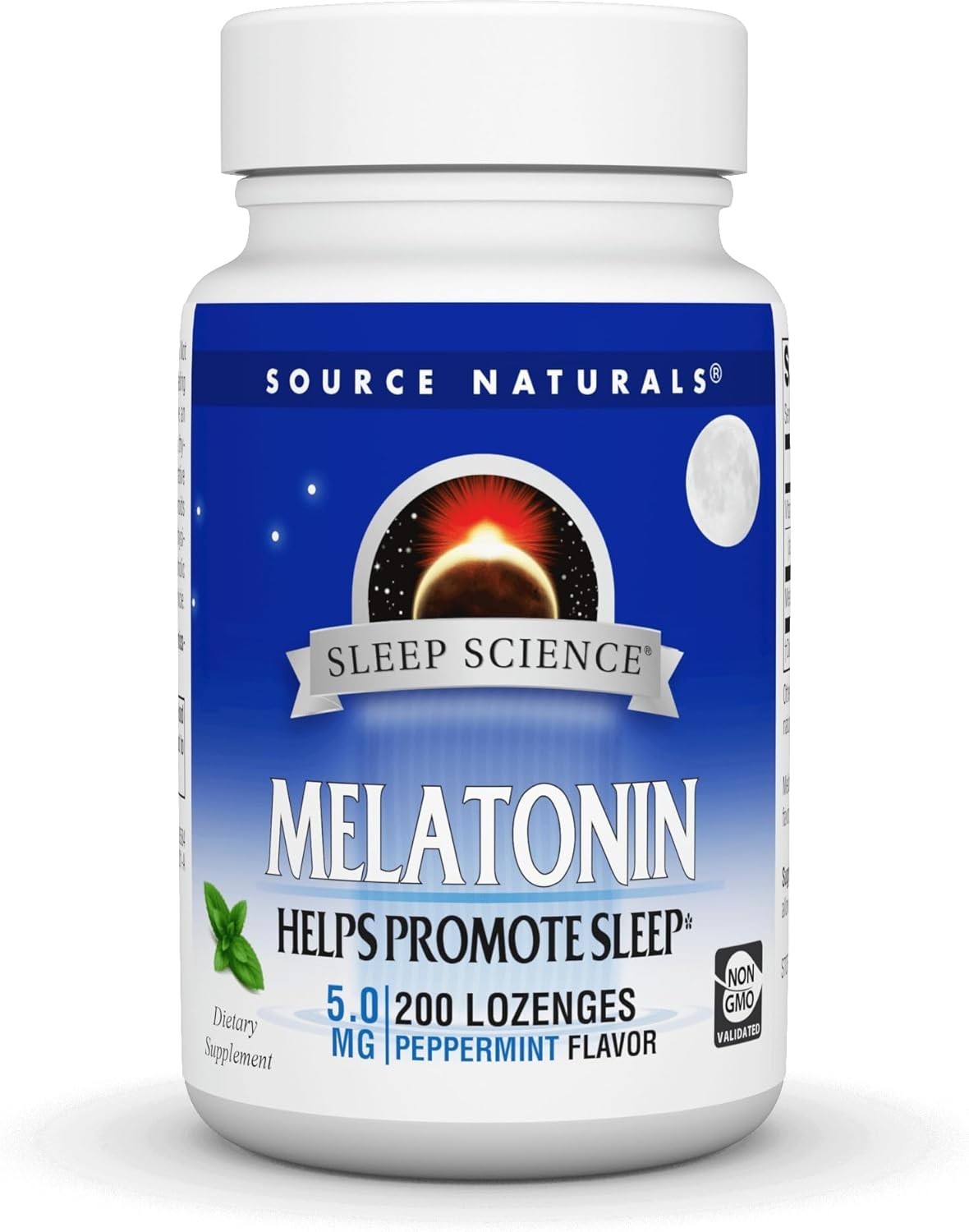 Source Naturals Melatonin 5 mg Peppermint 200 Lozenges Sublingual Exp 6/27