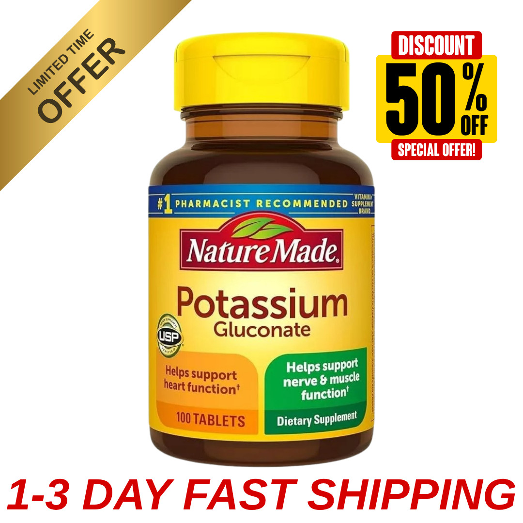 Nature Made Potassium Gluconate 550mg Dietary Supplement Heart Health Supplement
