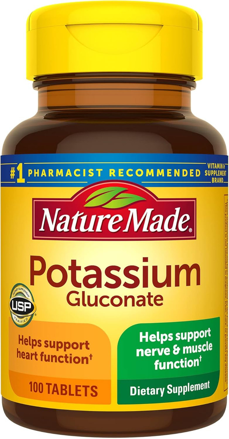 Nature Made Potassium Gluconate 550 Mg, Supplement for Heart Health, 100 Tablets