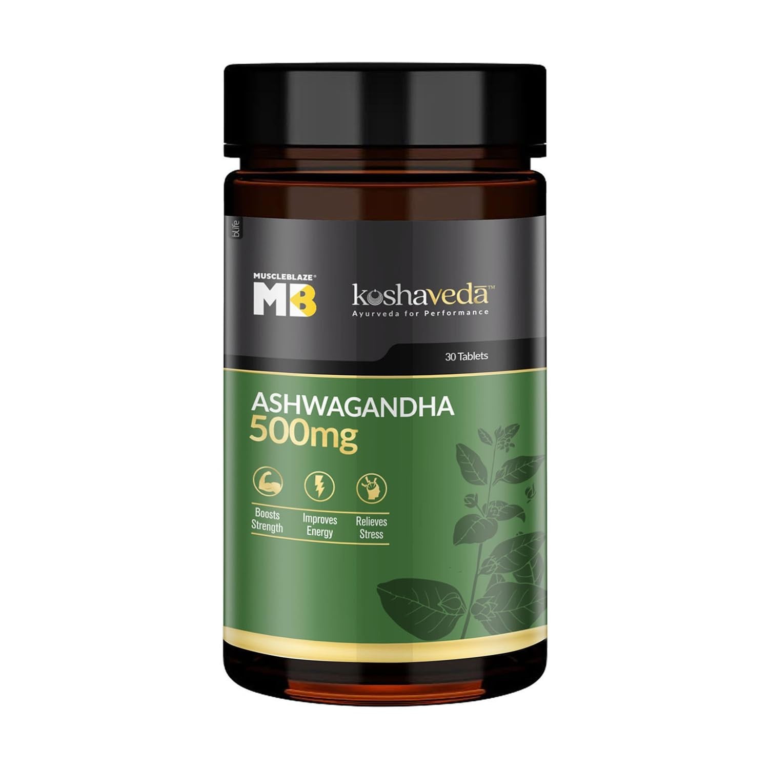 Ashwagandha 500mg Ayurvedic 30 Tablets for Performance Boost Muscle & Strength